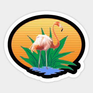 Cute Funny Flamingos Summer Sun & Good Feelings Designs Sticker